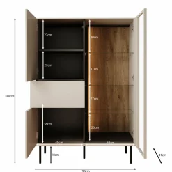 Meubella Vitrinekasten^Estrella 2