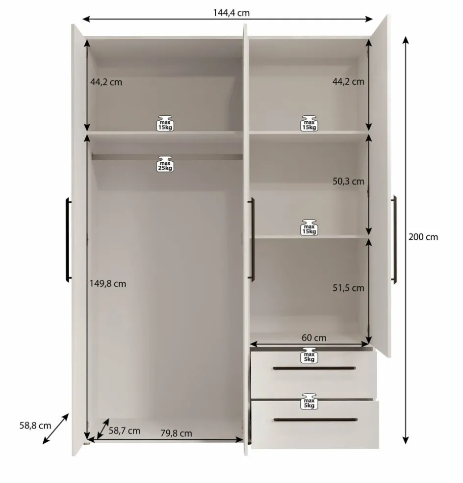 Meubella Kledingkasten^Mayen